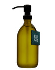 Green Glass Soap Dispenser with Stainless Steel Pump