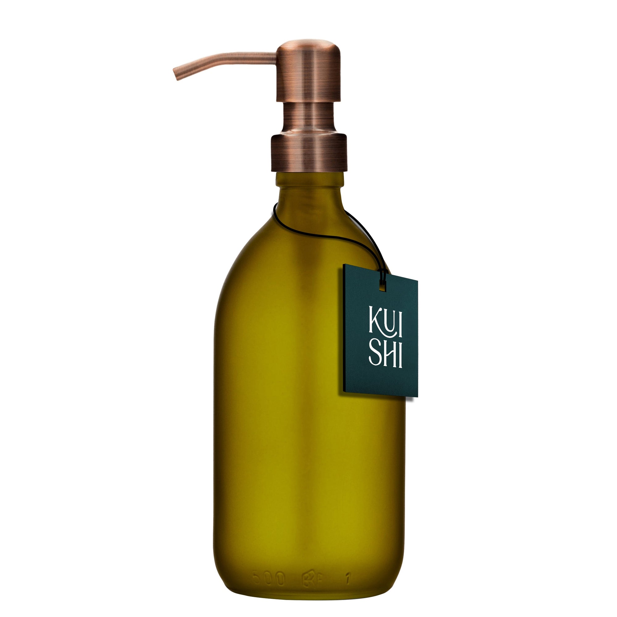 Green Glass Soap Dispenser with Stainless Steel Pump