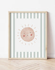 Boho Sunshine Print - Green Stripes