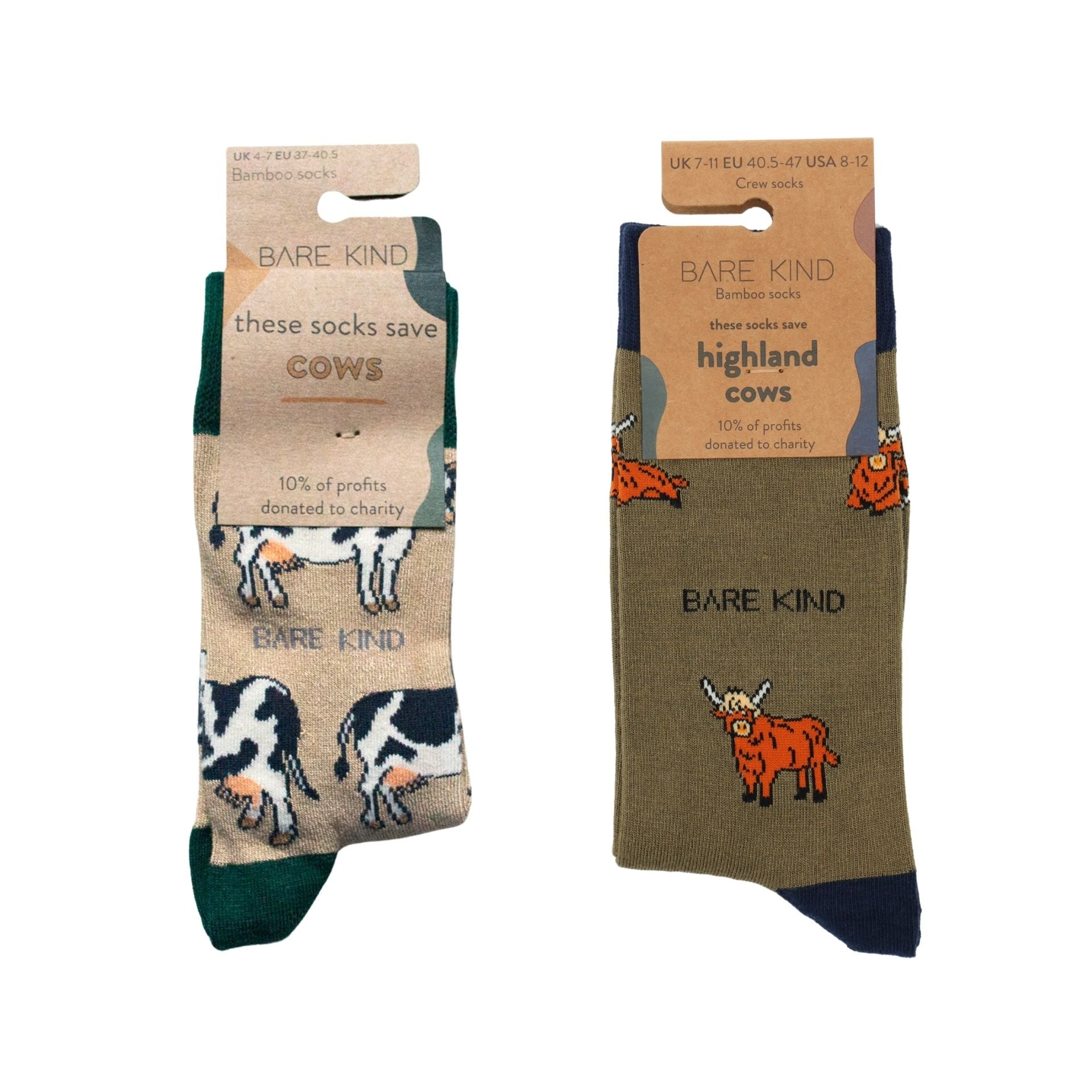 Green Cow Bundle of 2 Bamboo Socks