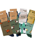 Green Farm Animals Bamboo Sock Bundle of 4 Pairs