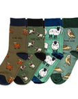 Green Farm Animals Bamboo Sock Bundle of 4 Pairs