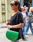 Handmade Leather Saddle Bag - Green