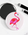 Light Grey Flamingo Pocket Mirror/Badge/Bottle Opener