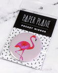 Light Grey Flamingo Pocket Mirror/Badge/Bottle Opener