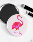 Light Grey Flamingo Pocket Mirror/Badge/Bottle Opener
