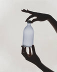 Frosted Grey Glass Bottle with Metal Cap