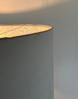 Grey Velvet & William Morris Blue Willow Leaves Double Sided Drum Lampshade | Handmade Ceiling Light Shade | Bespoke UK