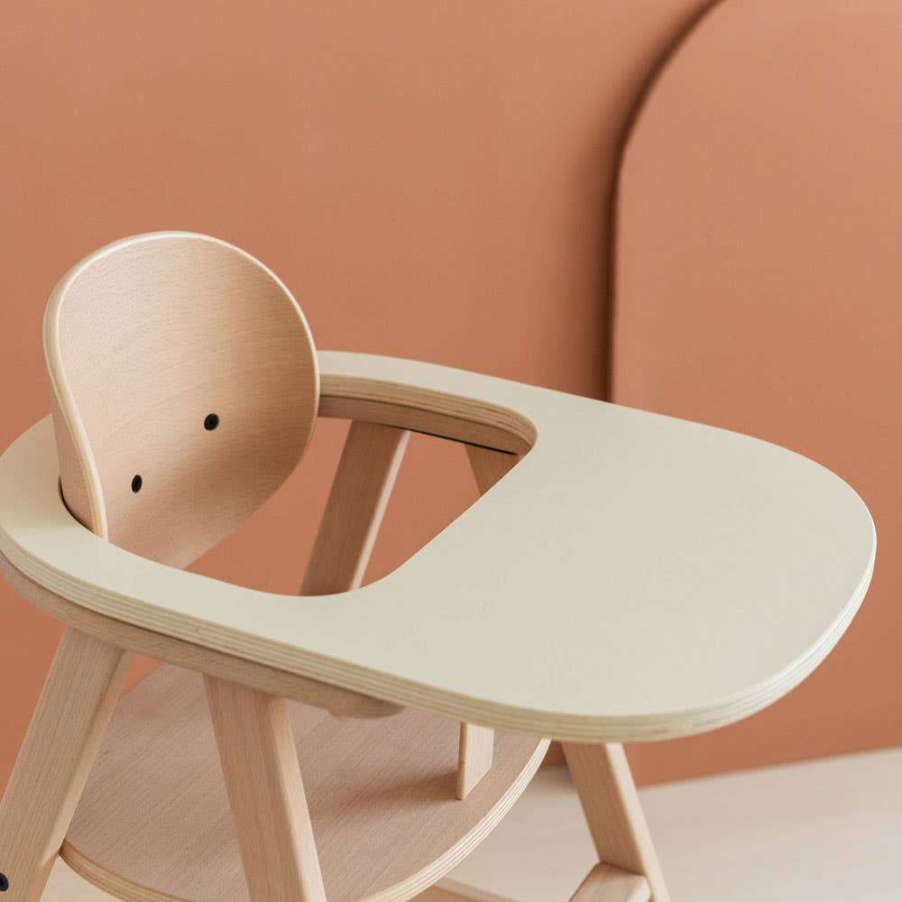 luxury premium Growing Green High Chair Tray Table, detachable cream plywood top, safe resilient easy clean, Nobodinoz design by Ella James at brixbailey.com