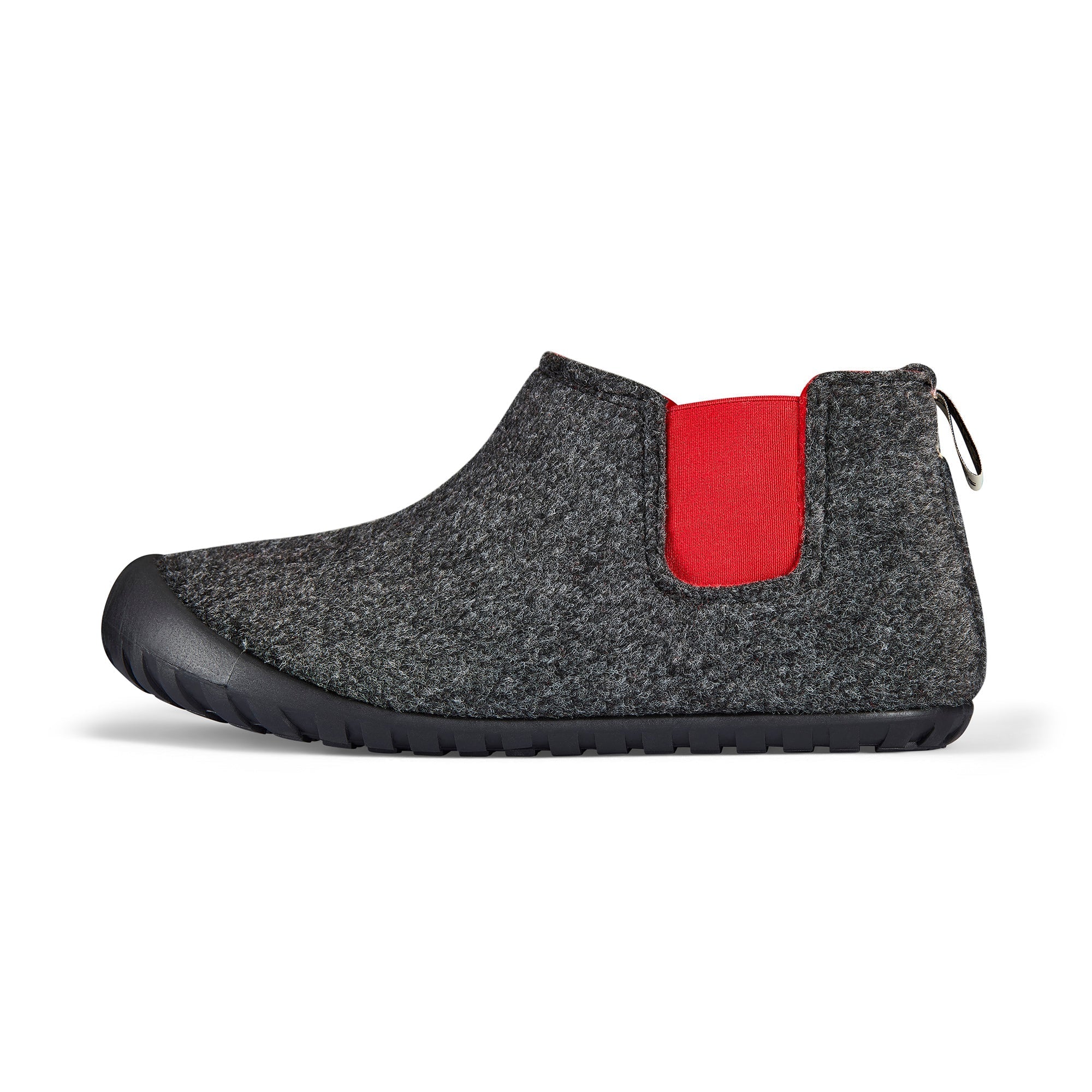 Men's Slipper Boot in Charcoal and Red
