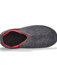 Men's Slipper Boot in Charcoal and Red