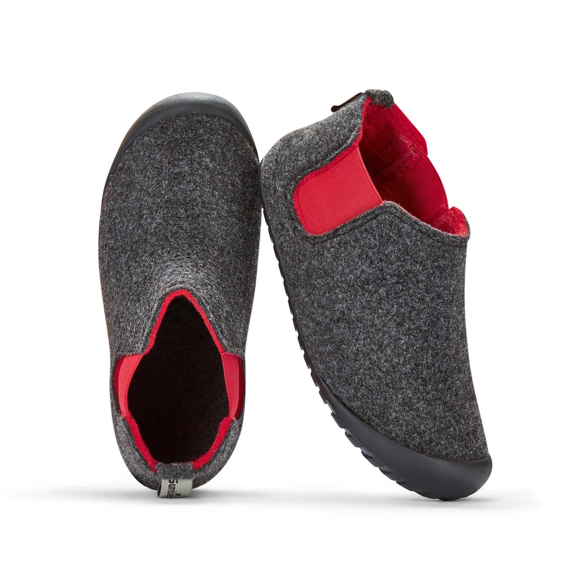 Men's Slipper Boot in Charcoal and Red