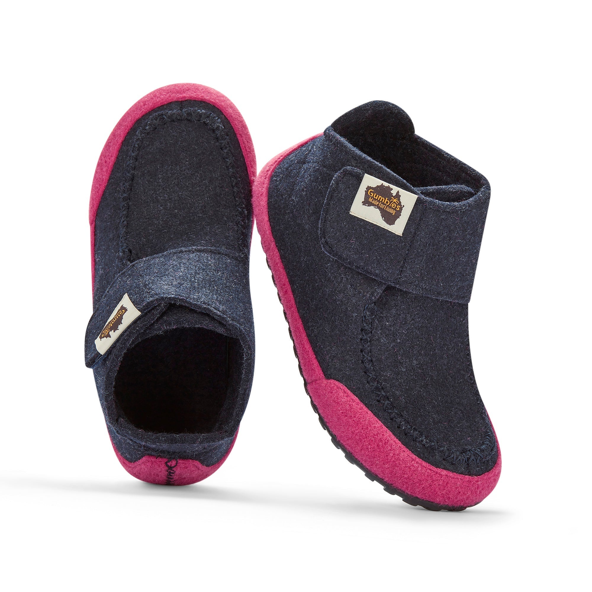 Quokka Women's Slipper Boots in Navy and Pink