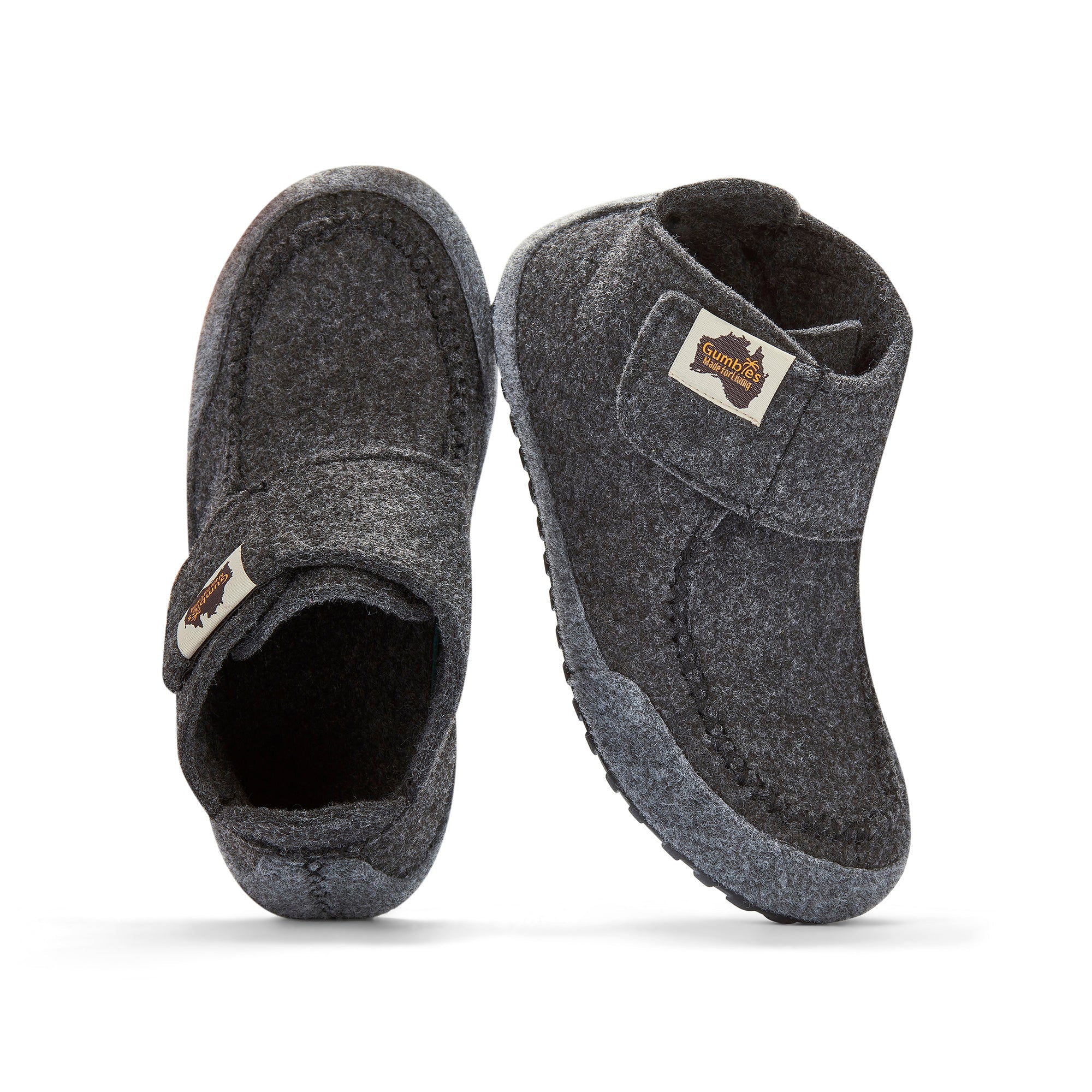 Men's Charcoal and Grey Slipper Boots