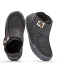 Men's Charcoal and Grey Slipper Boots
