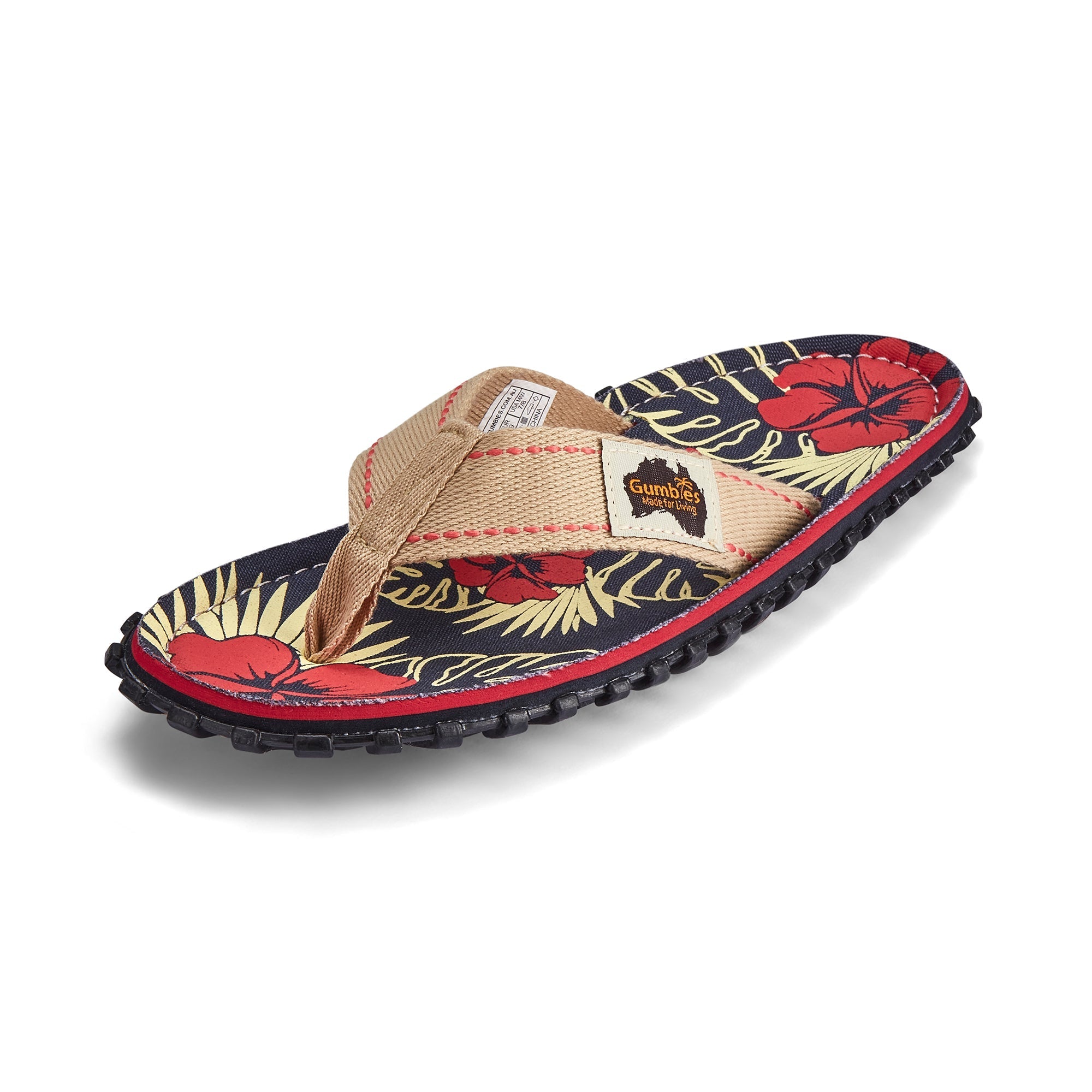 Men's Islander Flip Flops in Denim Hibiscus