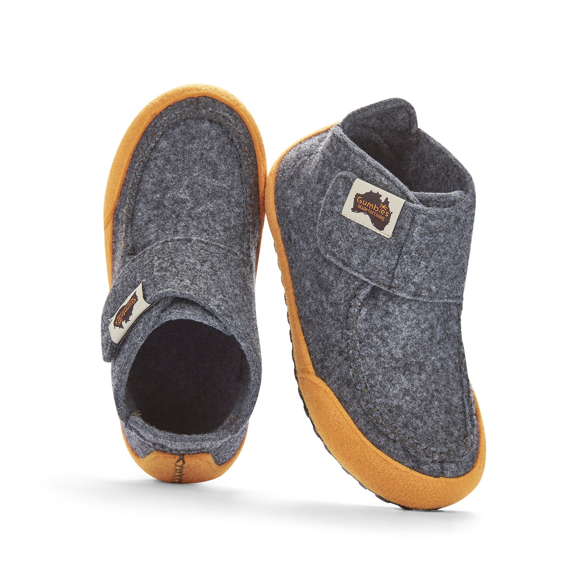 Quokka Men's Slipper Boots in Grey and Curry