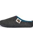 Outback Men's Slippers in Charcoal and Turquoise