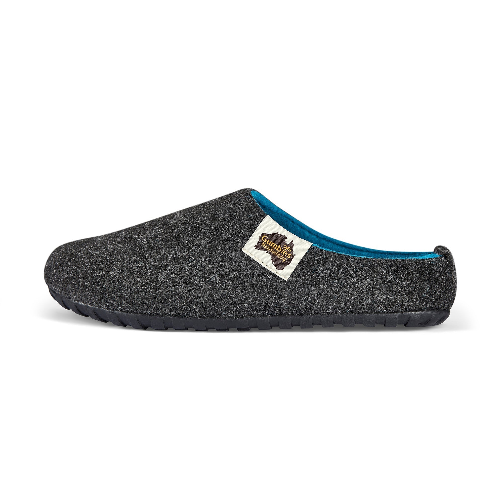 Outback Women's Slipper in Charcoal and Turquoise