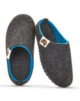 Outback Men's Slippers in Charcoal and Turquoise