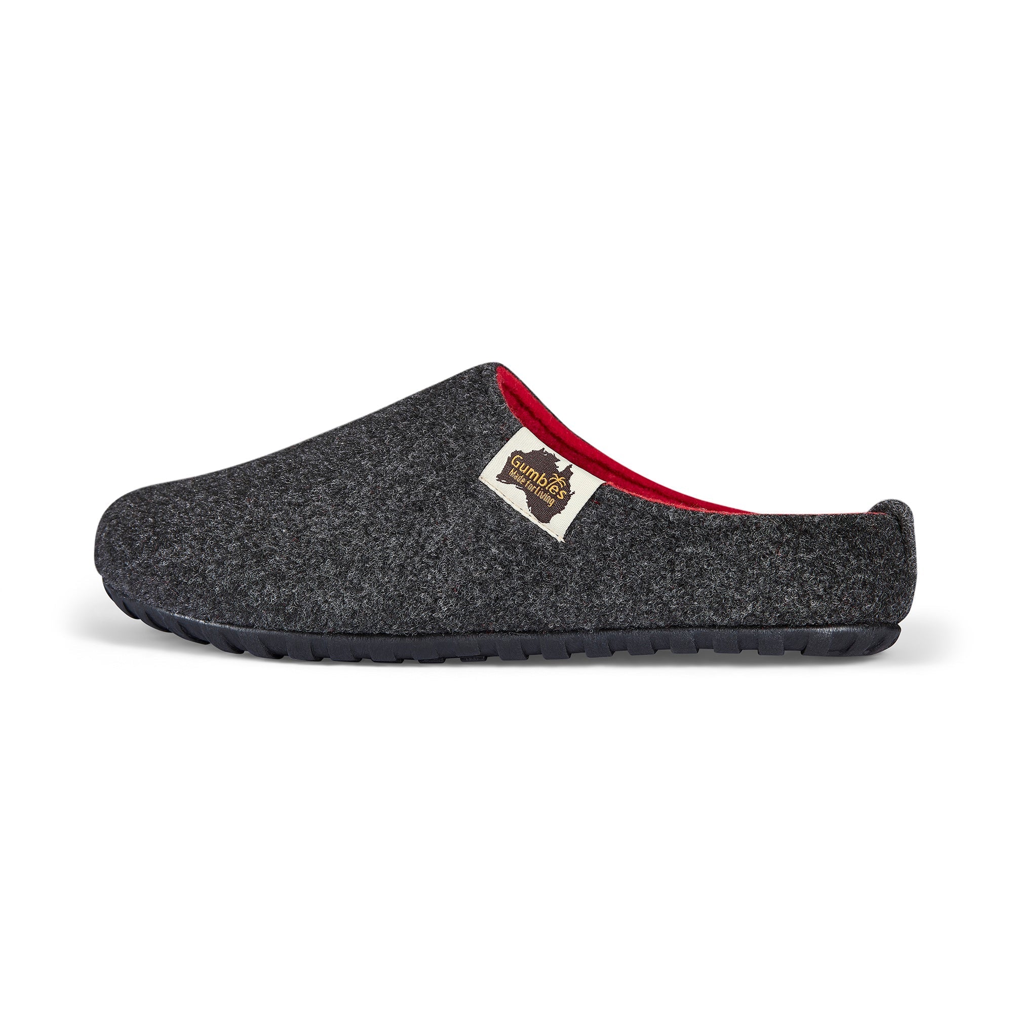 Outback Women's Slipper in Charcoal and Red