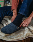Outback Men's Slipper in Charcoal and Red