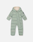 One Piece Baby Cloud Compressible Snowsuit for Car Seat in Sage Green