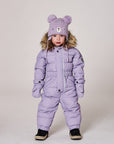 One Piece Baby Original Puffy Snowsuit in Purple Gray