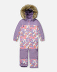 One Piece Discover Snowsuit Lilac Retro Flower Print