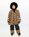 One Piece Play Snowsuit in Beige Leopard