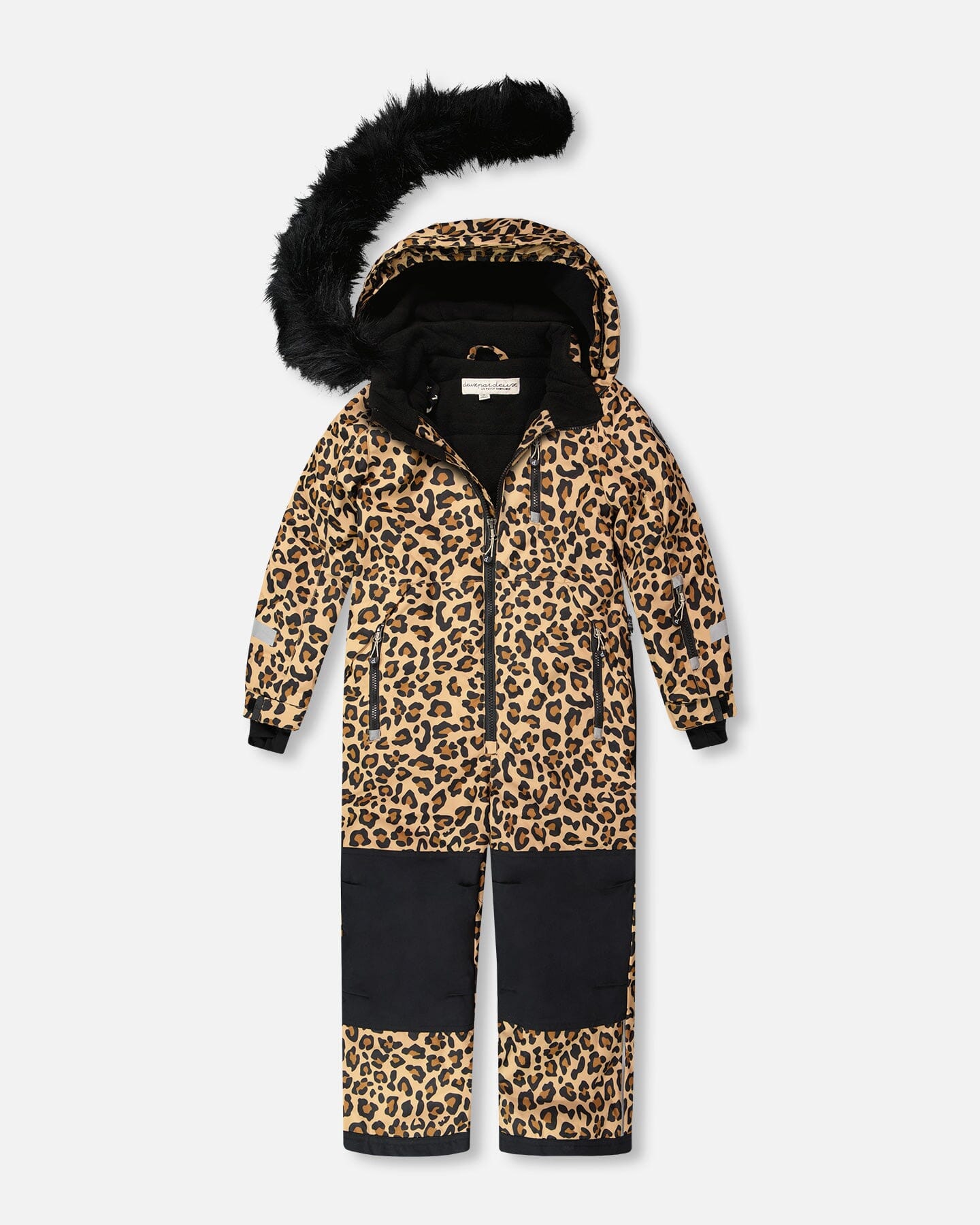 One Piece Play Snowsuit in Beige Leopard