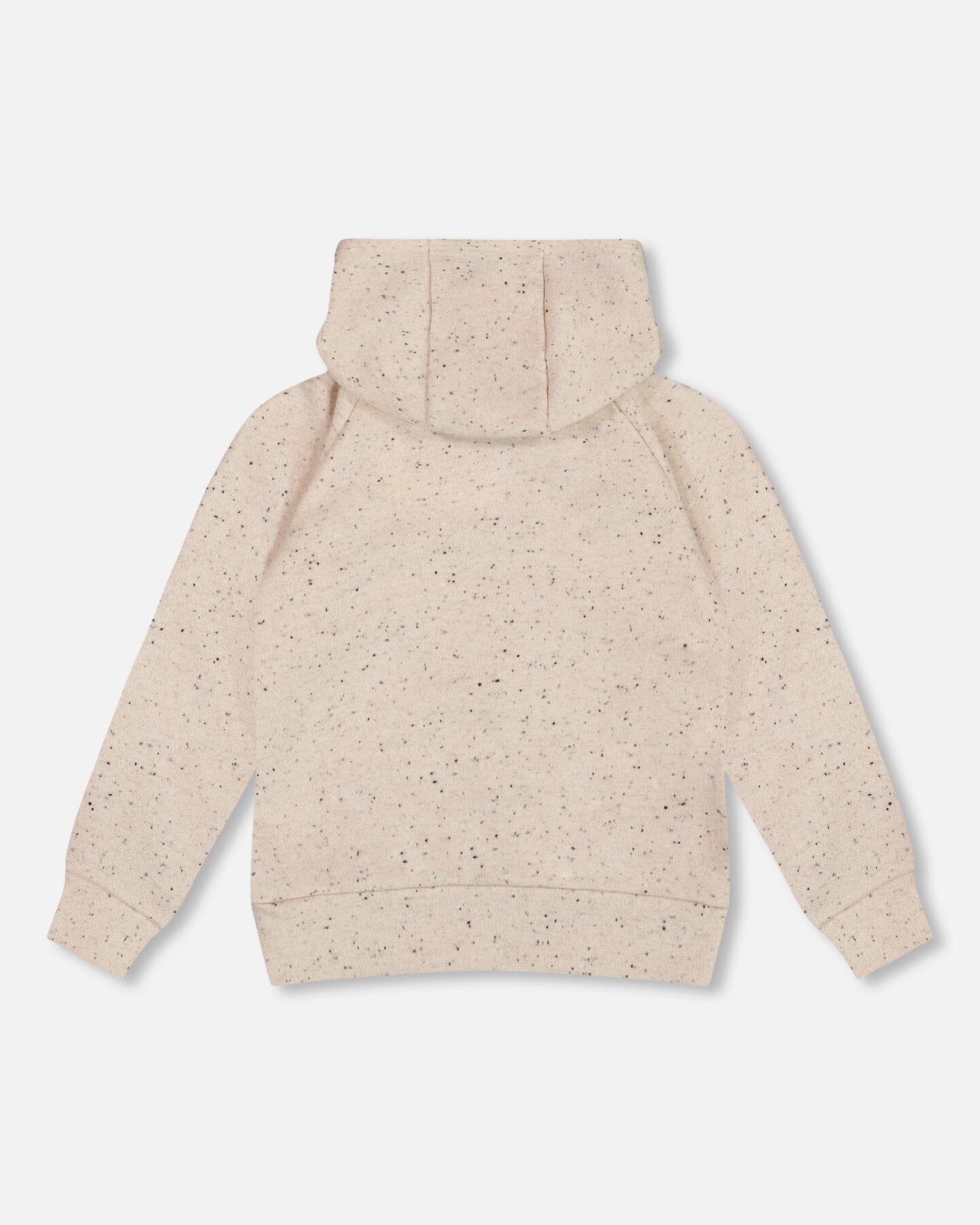 Glittering Beige French Terry Hoodie with Heart Applique