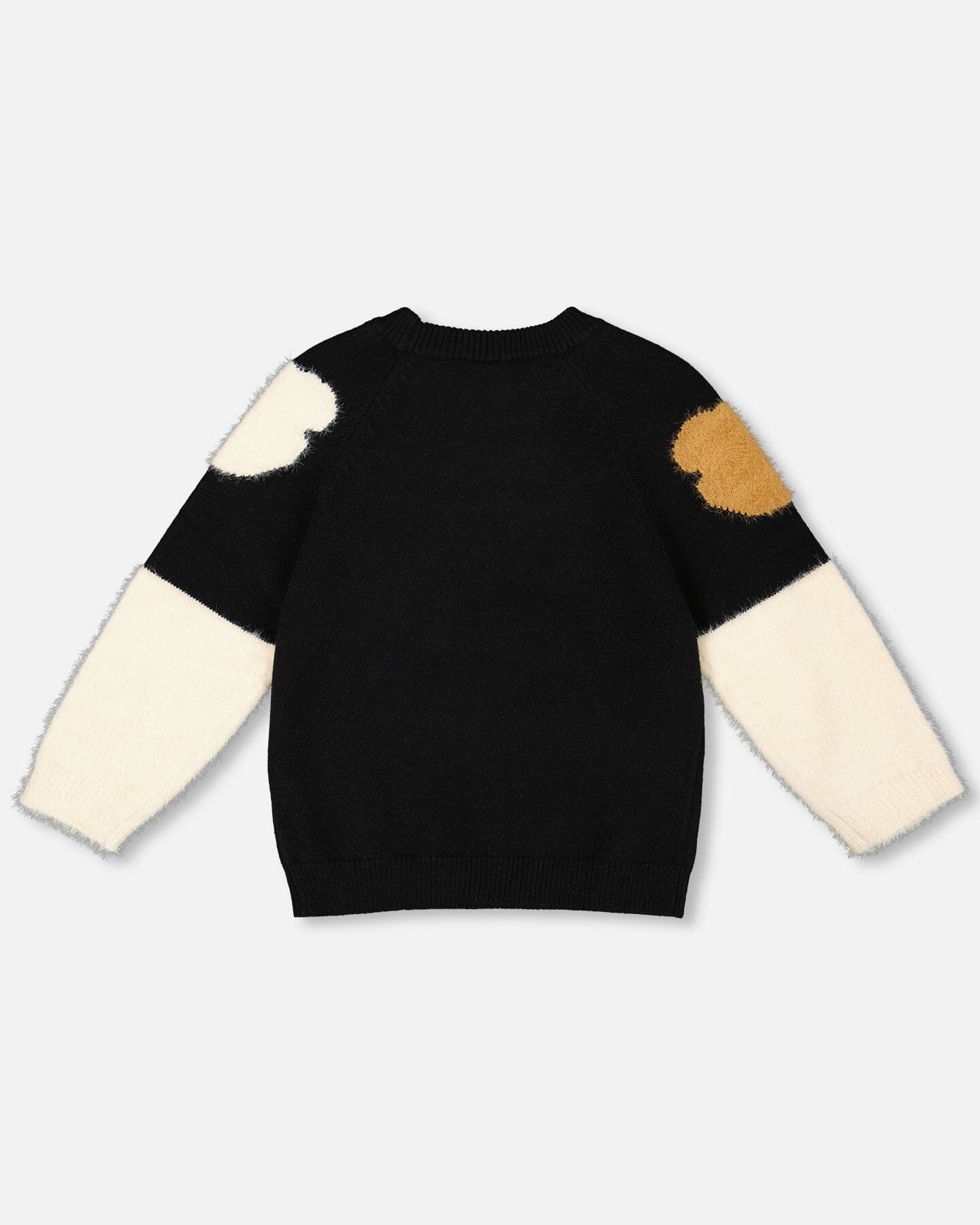 Black Knitted Sweater with Bear Intarsia