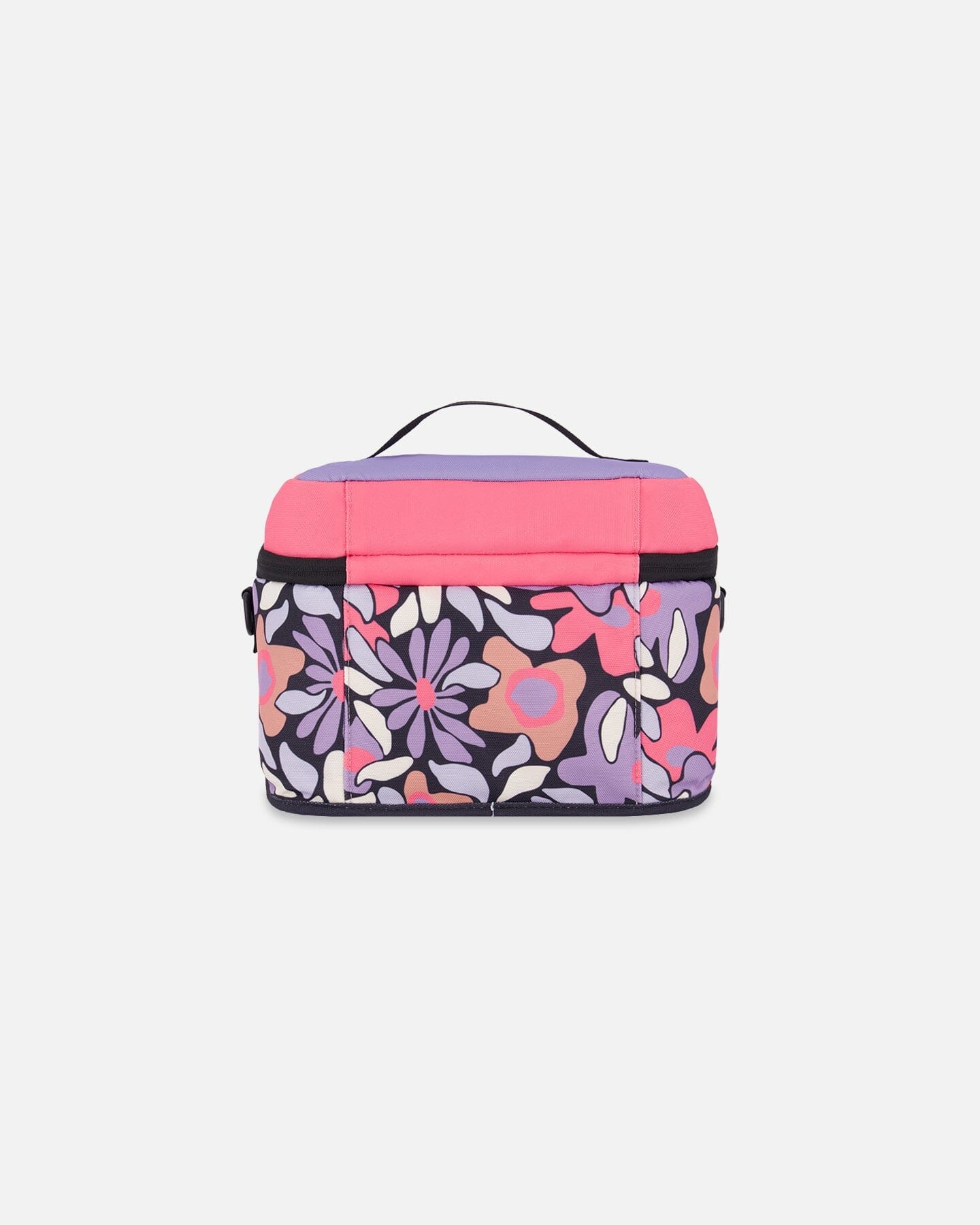 Lunch Box Black Retro Flower Print-1