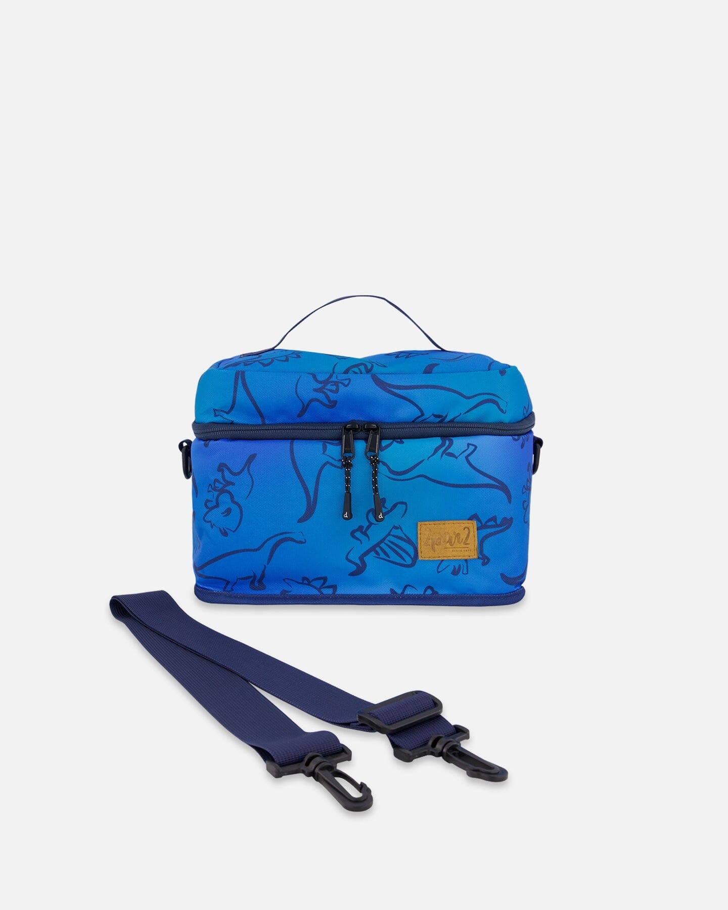Lunch Box Blue Gradient Dinosaur Print-0