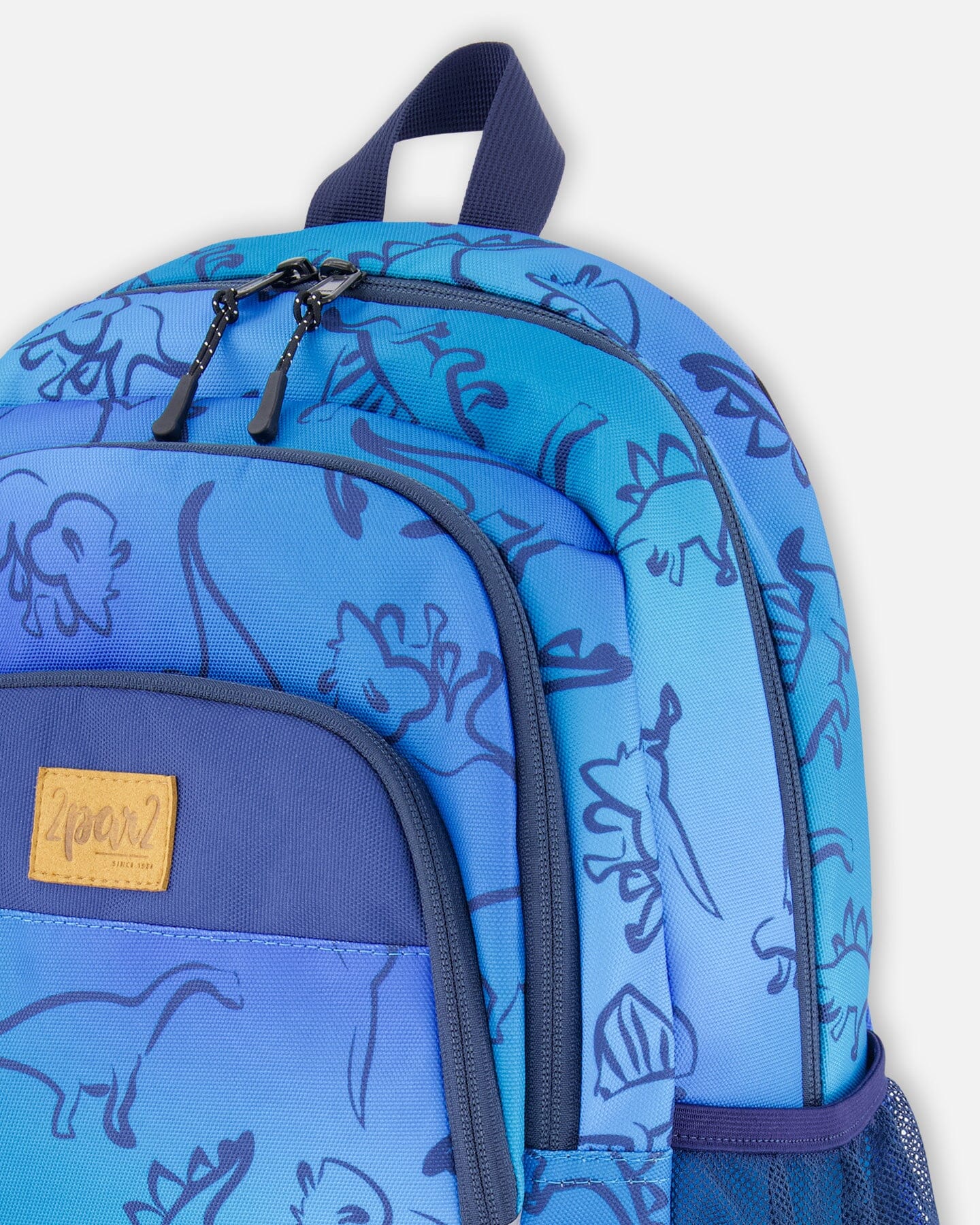 Little Kids Backpack Blue Gradient Dinosaur Print-2