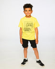 Organic Cotton Jersey T-Shirt With Gamer Print Yellow