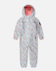 Kids Mid Season One Piece Outerwear Blue Flower Print