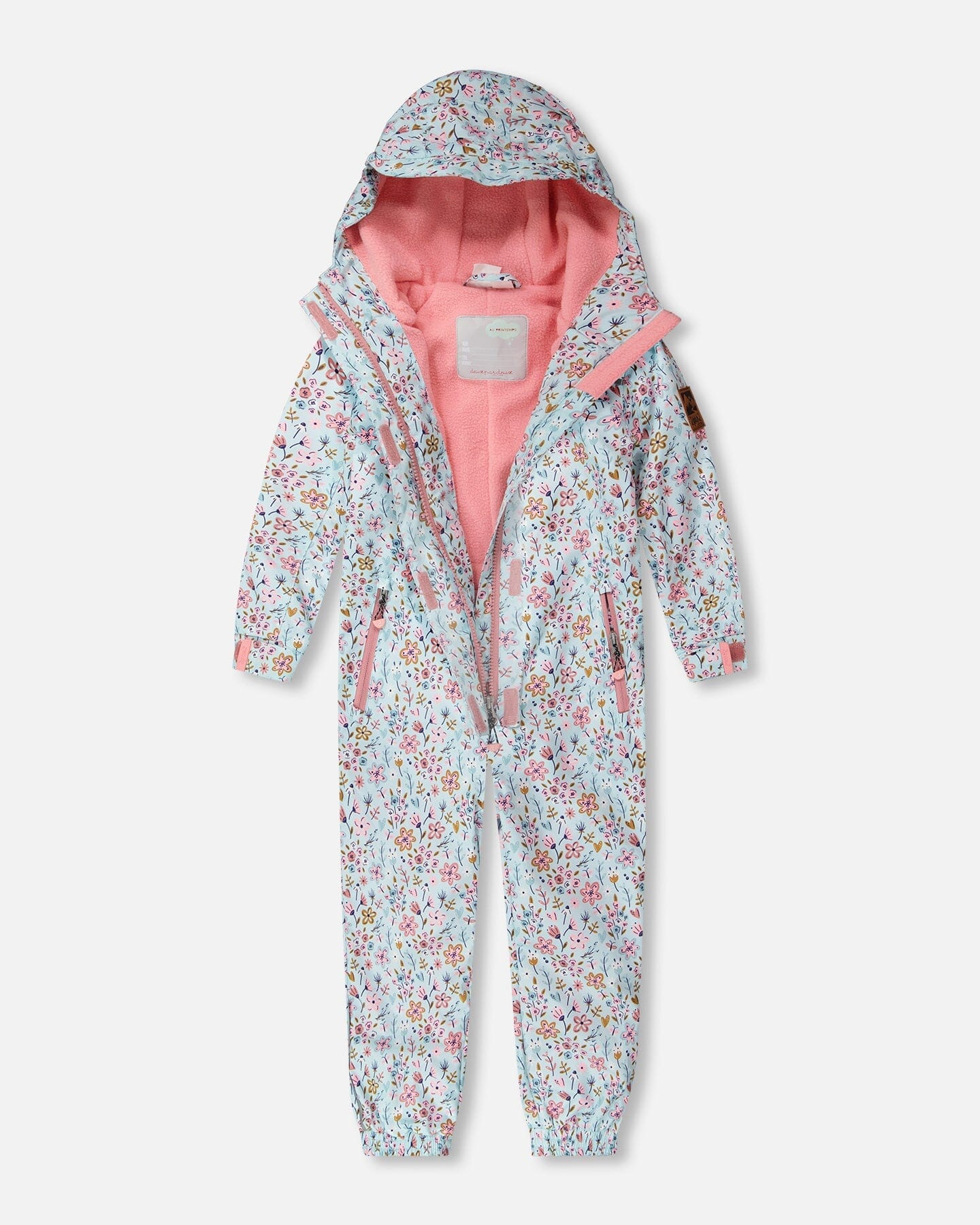 Kids Mid Season One Piece Outerwear Blue Flower Print