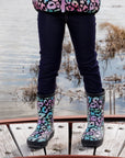 Rain Boots In Natural Rubber Black Animal Print