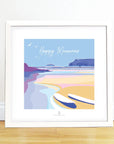 Happy Memories Seaside Quote Art Print 40x40cm