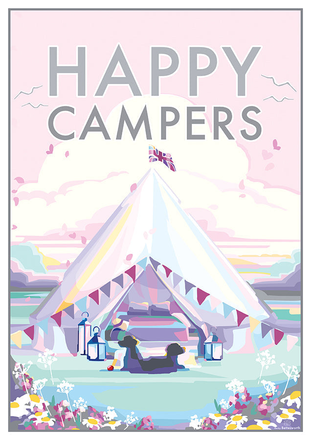 Vintage Camping Travel Poster