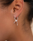 Silver Knotted Hoop Earrings