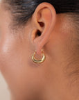 Gold Small Sculpted Hoop Earrings