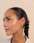 Gold Drop Saddle Hoop Earrings