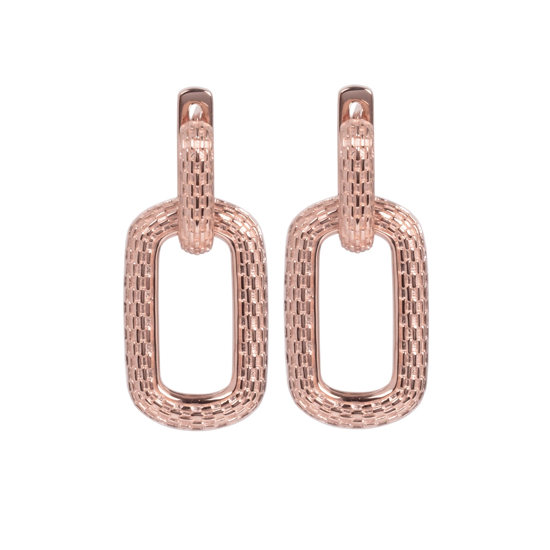 Trendy U-Shaped Hoop Earrings – Rhodium & Rose Gold Options by MyaMoon at www.brixbailey.com