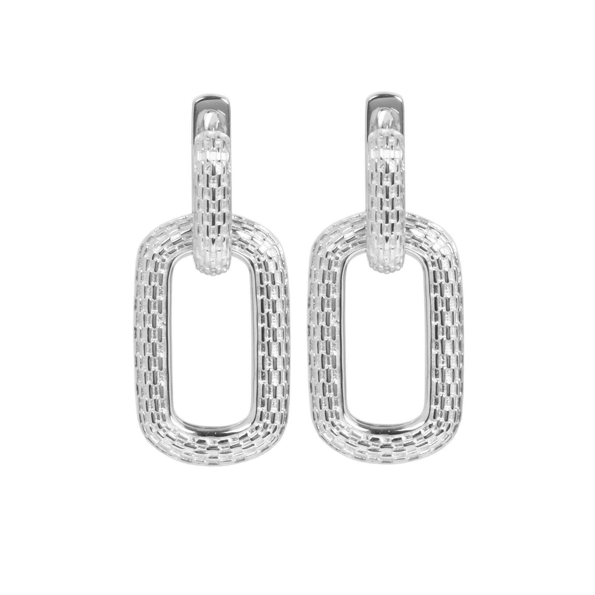 Trendy U-Shaped Hoop Earrings – Rhodium or Rose Gold Plated by MyaMoon at www.brixbailey.com