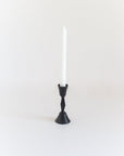 Low Diamond Hand Forged Iron Candle Stand