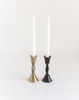 Low Diamond Hand Forged Iron Candle Stand