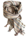 Casablanca Sustainable Striped Turkish Towel / Blanket Beige-1